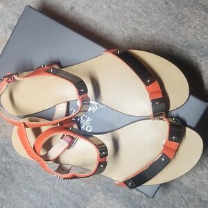 Vince Camuto Orange and Silver Sandals